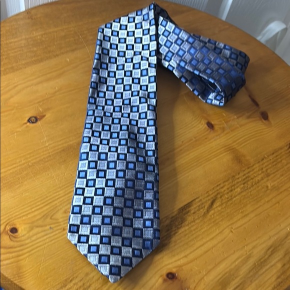 Murano Elegant Blue Geometric Tie - Picture 1 of 2
